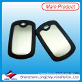 Custom Dog Tags for Cheap with Black Rubber Silicone (LZY00133)